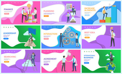 Finance Achievements, Businessman Working Set