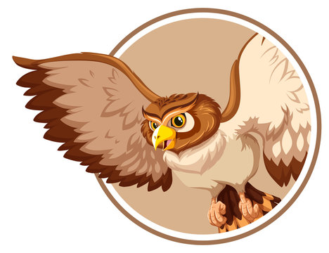 Owl on sticker template