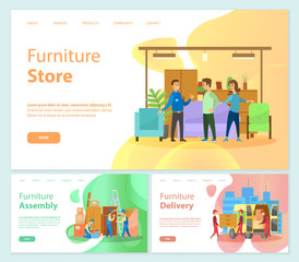 Fototapeta premium Furniture Store Online Banners, Delivery Service