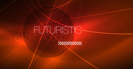 Neon glowing magic background, neon banner, night sky wallpaper. Magic light effect. Christmas abstract pattern.