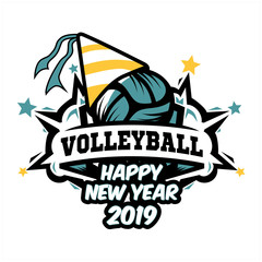 Volleyball New Year Logo 02
