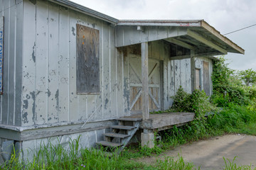Loading dock of derelict building