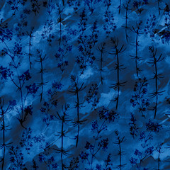 Watercolor seamless background floral pattern. grass and plant flowers, alga, inflorescence, wild herbs. Floral pattern, Illustration is made of hand-made in clipart graphics colors.