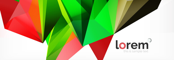 Vector colorful geometric triangle background, crystal banner design