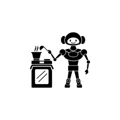 Naklejka premium robot cook icon. Element of home robot icon for mobile concept and web apps. Detailed robot cook icon can be used for web and mobile