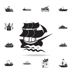 sailboat in the sea icon. Detailed set of ship icons. Premium graphic design. One of the collection icons for websites, web design, mobile app