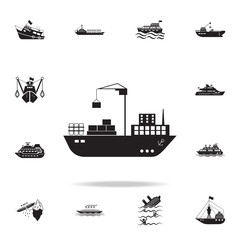 cargo Ship icon. Detailed set of ship icons. Premium graphic design. One of the collection icons for websites, web design, mobile app