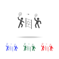 Badminton players  icons. Elements of sport element in multi colored icons. Premium quality graphic design icon. Simple icon for websites, web design, mobile app, info graphics