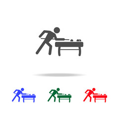 Billiard player  icons. Elements of sport element in multi colored icons. Premium quality graphic design icon. Simple icon for websites, web design, mobile app, info graphics