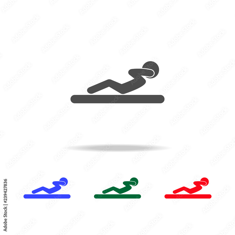 Poster doing sit up icons. elements of sport element in multi colored icons. premium quality graphic design