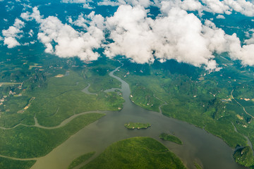 Beautiful island in Phuket with view from the sky.