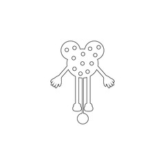 doll toy on a string icon. Toy element icon. Premium quality graphic design icon. Baby Signs, outline symbols collection icon for websites, web design, mobile app on white background