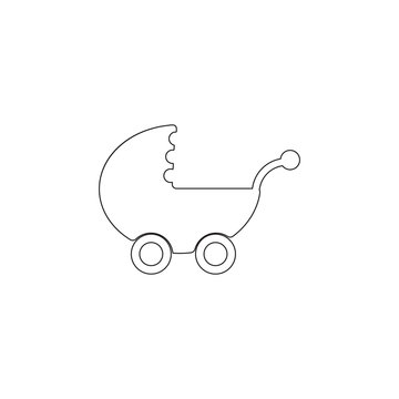 Baby Stroller icon. Toy element icon. Premium quality graphic design icon. Baby Signs, outline symbols collection icon for websites, web design, mobile app on white background