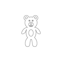 Teddy bear plush toy icon. Toy element icon. Premium quality graphic design icon. Baby Signs, outline symbols collection icon for websites, web design, mobile app on white background