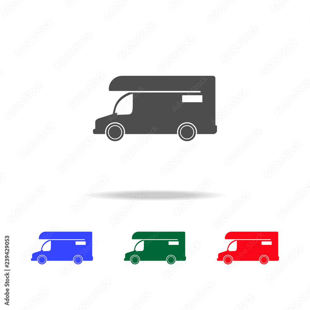 Poster caravan icons. elements of transport element in multi colored icons. premium quality graphic design 