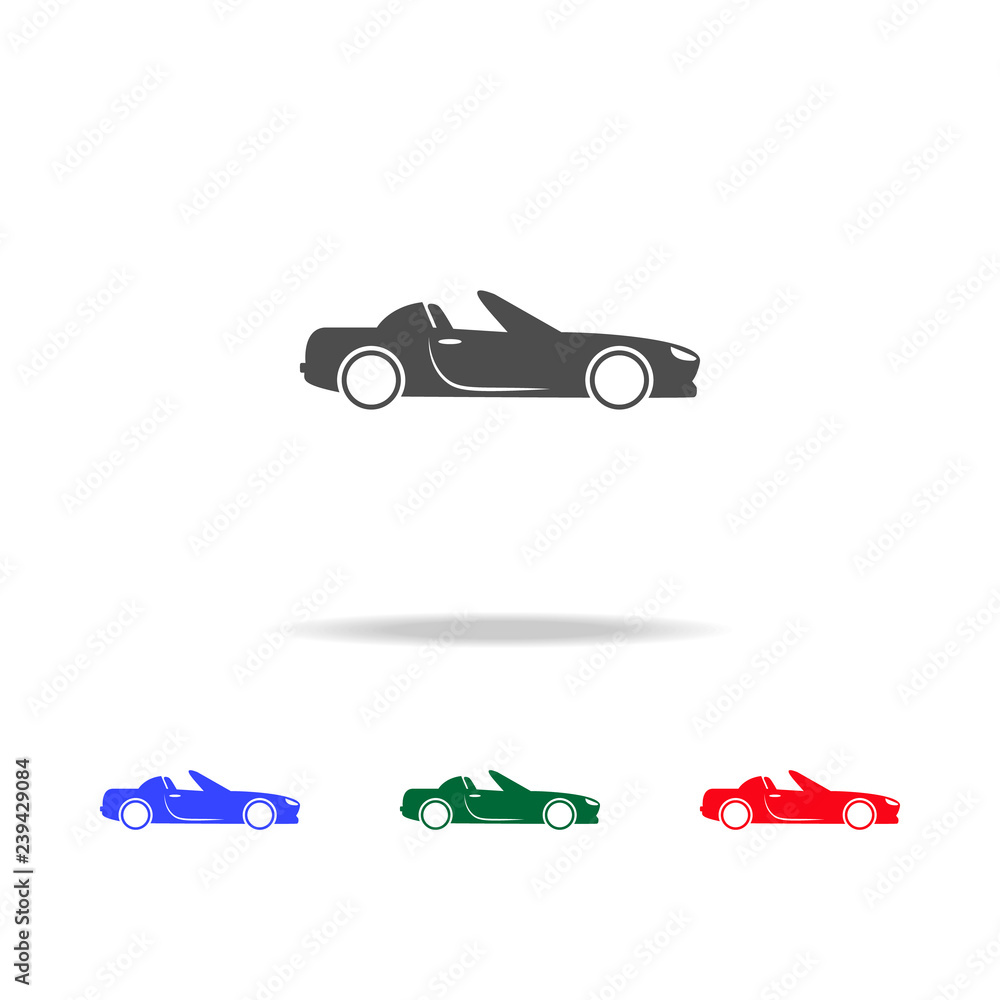 Poster cabriolet car icons. elements of transport element in multi colored icons. premium quality graphic d