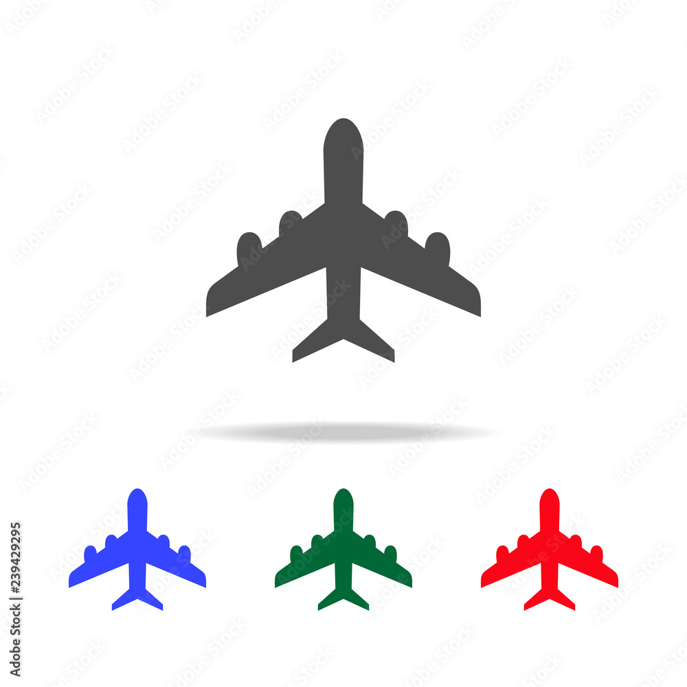 Poster plane icons. elements of transport element in multi colored icons. premium quality graphic design ic
