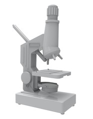 Microscope 3d illustration isolated on the white background