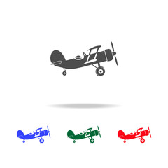 Vector black retro biplane  icons. Elements of transport element in multi colored icons. Premium quality graphic design icon. Simple icon for websites, web design © gunayaliyeva