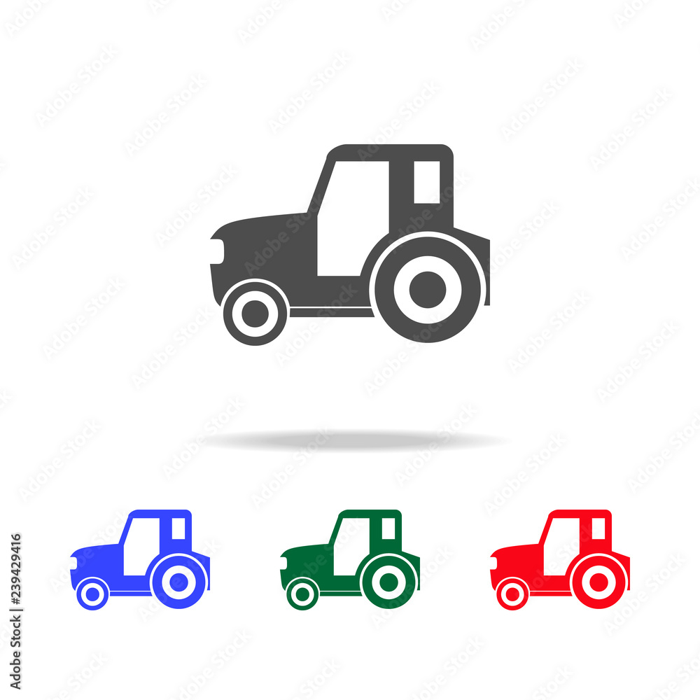 Poster tractor icons. elements of transport element in multi colored icons. premium quality graphic design 