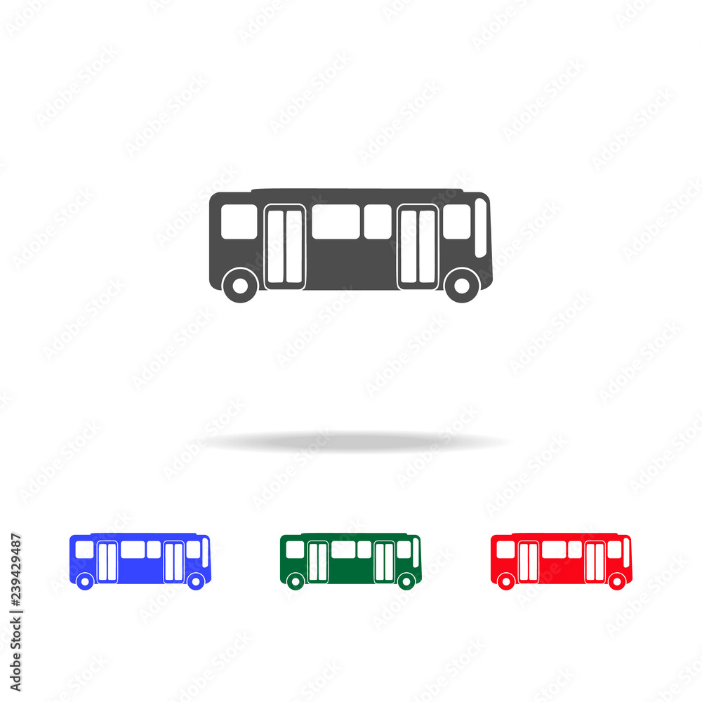 Poster bus icons. elements of transport element in multi colored icons. premium quality graphic design icon