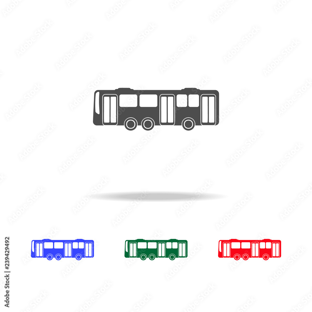 Poster bus icons. elements of transport element in multi colored icons. premium quality graphic design icon