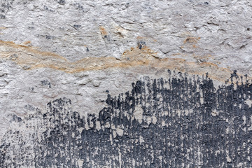 Ancient wall with peeling plaster. Old concrete wall textured background