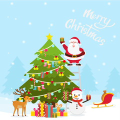 Fototapeta na wymiar Christmas and new year decoration background