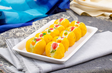 Indian Delicious Bengali Sweet Food Also Know as Bangla Sweet or Bengali Dessert Made From Syrup, Cream, Milk, Khoya or Flavour