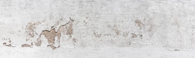 Fotobehang Wand Oude muur met schilpleister. Oude betonnen muur, panoramische gestructureerde achtergrond