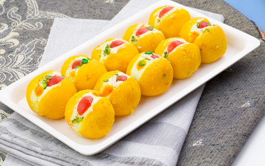 Indian Delicious Bengali Sweet Food Also Know as Bangla Sweet or Bengali Dessert Made From Syrup, Cream, Milk, Khoya or Flavour