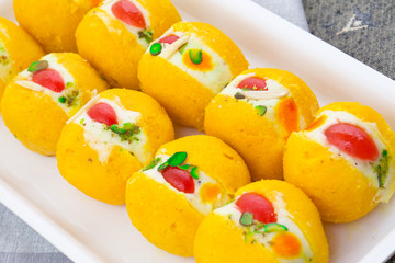 Indian Delicious Bengali Sweet Food Also Know as Bangla Sweet or Bengali Dessert Made From Syrup, Cream, Milk, Khoya or Flavour