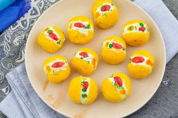 Indian Delicious Bengali Sweet Food Also Know as Bangla Sweet or Bengali Dessert Made From Syrup, Cream, Milk, Khoya or Flavour