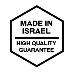 Made in Israel label on white