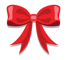 red fabric knot on white background, vector draw