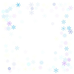 Falling down snow confetti, snowflake vector border. Festive winter, Christmas, New Year sale background. Cold weather, winter storm, scatter texture. Hipster snowfall falling snowflakes cool confetti