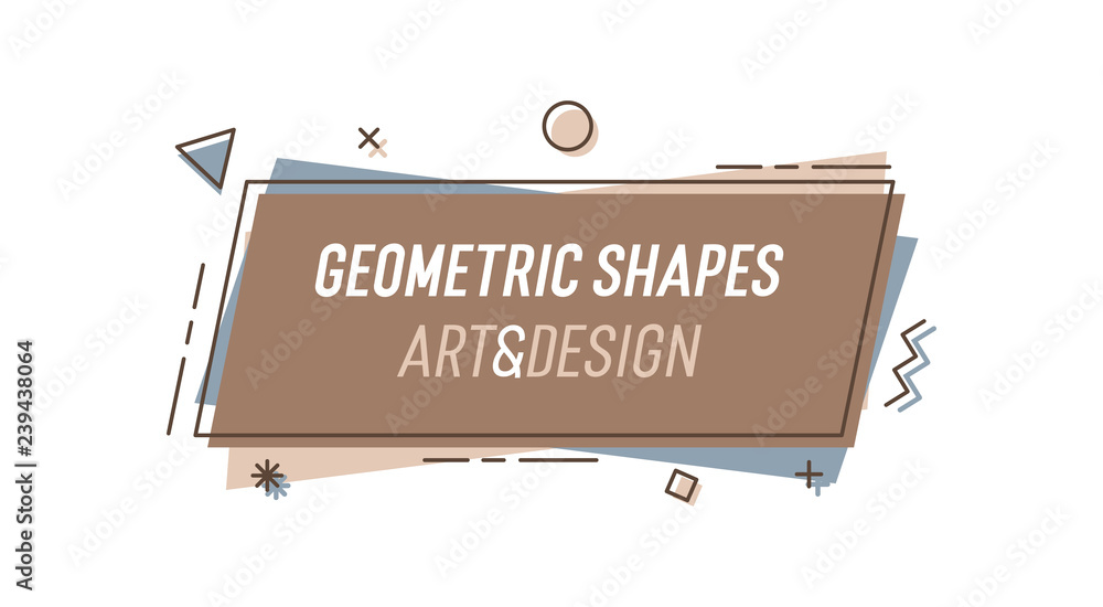 Aufkleber Geometric shape with abstract elements and place for text. Vector graphic design illustration for advertising, sales, marketing, design and art projects, posters,