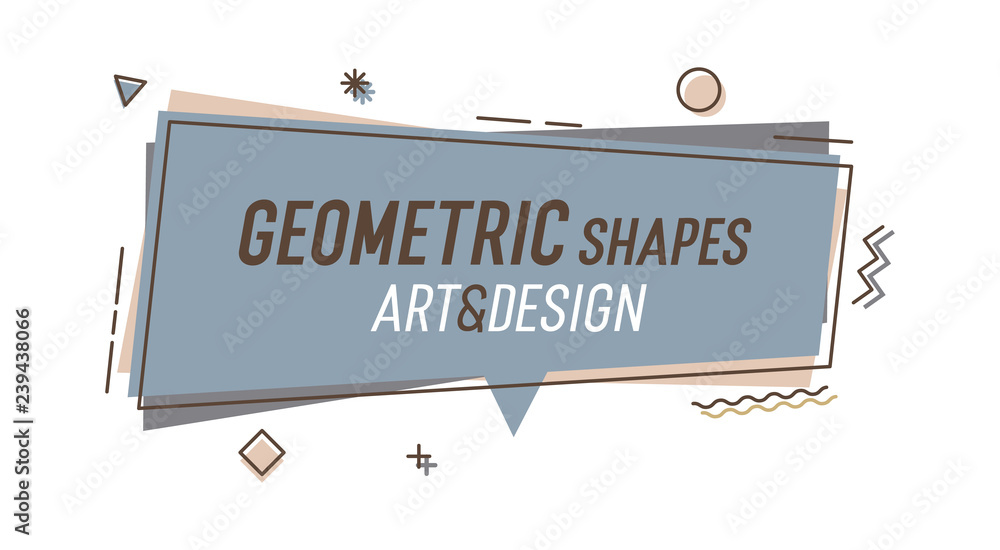 Aufkleber Geometric shape with abstract elements and place for text. Vector graphic design illustration for advertising, sales, marketing, design and art projects, posters,