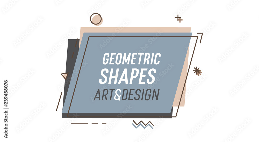 Aufkleber Geometric shape with abstract elements and place for text. Vector graphic design illustration for advertising, sales, marketing, design and art projects, posters,