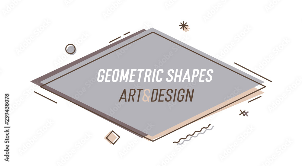 Poster geometric shape with abstract elements and place for text. vector graphic design illustration for ad