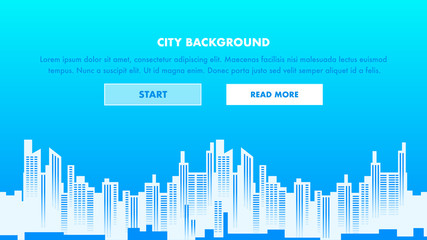 City Background Vector Illustration. Web Page.