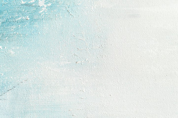 Canvas texture background with abstract blue colorful art painting.