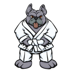 Illustration of a bulldog in kimono