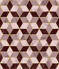 Meubelstickers Luxury Marble Mosaic Star Tile Seamless Pattern © kronalux