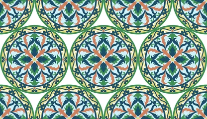 Fototapeten Vector Mosaic Classic Colorful Medallion Seamlessn Pattern © kronalux