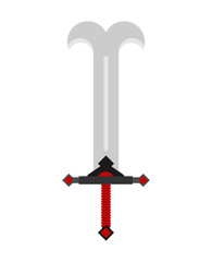 Barbarian Sword isolated. glaive warrior. Ancient blade saber. Slashing weapon Knight vector illustration