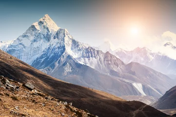 Store enrouleur occultant Ama Dablam Vue sur le mont Ama Dablam au coucher du soleil dans l& 39 Himalaya, au Népal. Trek du camp de base de l& 39 Everest