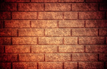 background of dark orange brick laid horizontally 