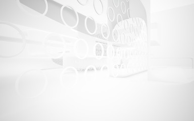 White smooth abstract architectural background. 3D illustration and rendering