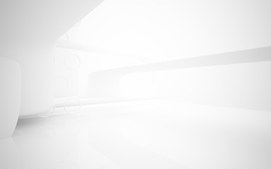 White smooth abstract architectural background. 3D illustration and rendering